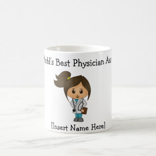 Caneca De Café Melhor Assistente Médico do Mundo - Mulher Brunet