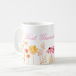 Caneca De Café Melhor Avó Alguma Vez Rosa Flores Selvagens