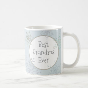 Caneca De Café Melhor Avó de Todos os Tempos Foto luz Azul Floco