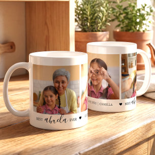Caneca De Café Melhor Avó do Mundo Colagem de Fotos Personalizada