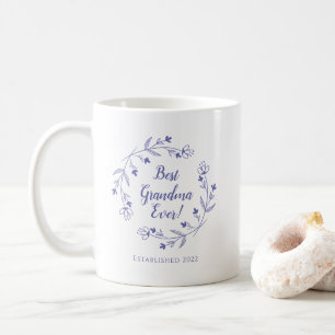 Caneca De Café Melhor Avó do Mundo Família Grinalda Floral Ano Az
