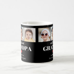 Caneca De Café Melhor Avô do Mundo Nós te amamos 3 Nomes de Fotos