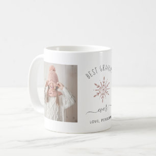 Caneca De Café Melhor Avó Nunca   Floco de neve Dourado com Rosa