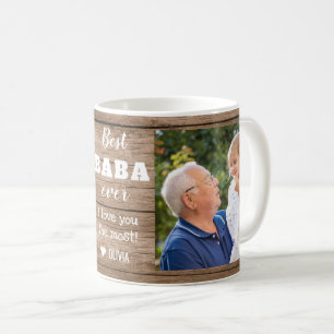 Caneca De Café Melhor Baba Vovô 2 Colagem Fotográfica Madeira R