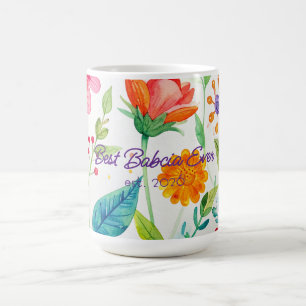Caneca De Café Melhor Babcia Dia das Mães Floral Brilhante