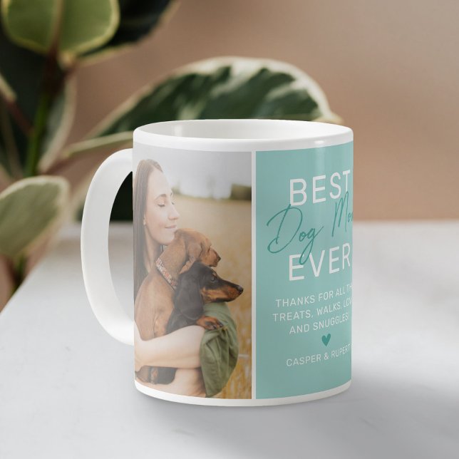 Caneca De Café Melhor Cachorro Mãe Nunca Teal 2 Foto (Criador carregado)