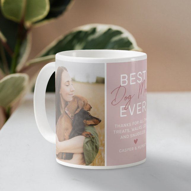 Caneca De Café Melhor Cachorro Mãe Rosa 2 Foto (Criador carregado)
