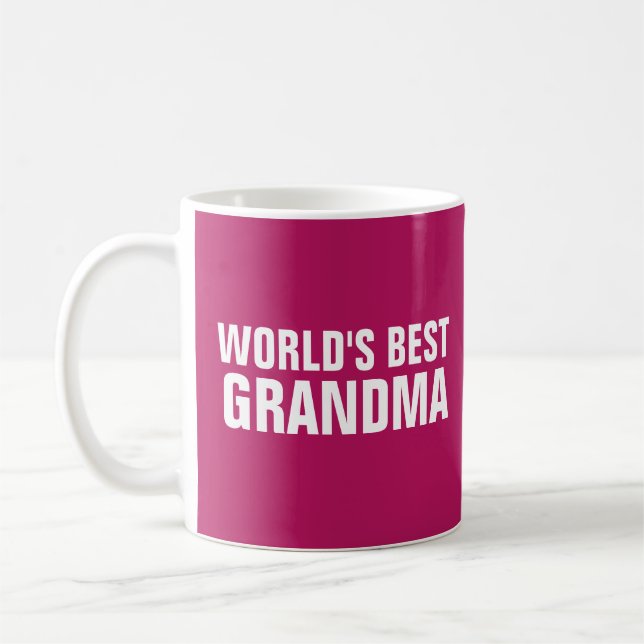 Caneca De Café MELHOR CAFÉ rosa-rosa AVÓ DO MUNDO (Esquerda)