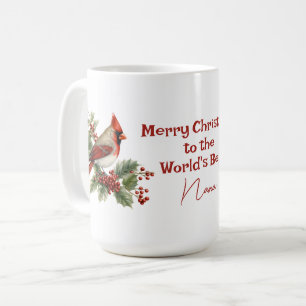 Caneca De Café Melhor Cardeal Vermelho de Natal da Nana do Mundo