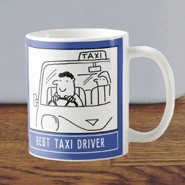 Caneca De Café Melhor Cartoon de Driver de Táxi com Escolha de No