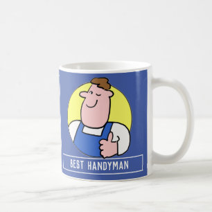 Caneca De Café Melhor Cartoon do Handyman com o seu nome.