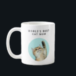 Caneca De Café Melhor Cat Mãe Personalizada Engraçado Fotos de 2<br><div class="desc">Melhor Cat do mundo Mãe Personalizada Engraçada 2 Fotos de Pet Coffee Mug</div>