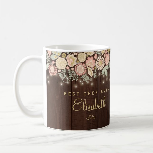 Caneca De Café Melhor chef de todos os tempos nome personalizado  (Esquerda)