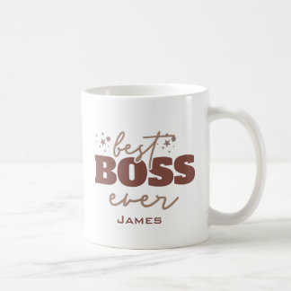 Caneca De Café Melhor Chefe Alguma Vez Personalizado Letras Casta