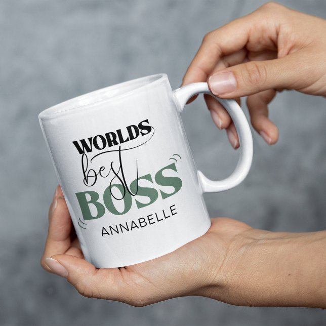 Caneca de Café Melhor Chefe do Mundo (Criador carregado)
