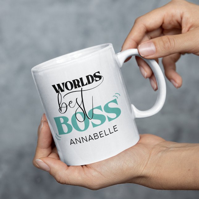 Caneca de Café Melhor Chefe do Mundo (Criador carregado)
