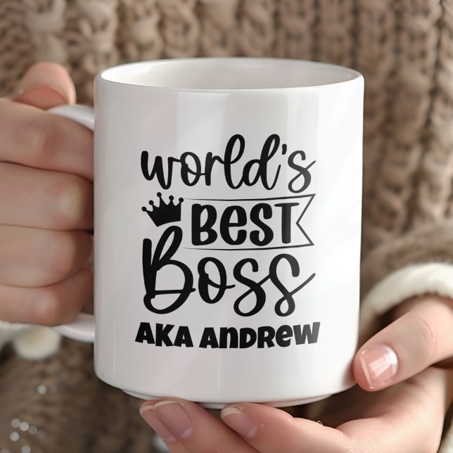 Caneca De Café Melhor Chefe do Mundo Personalizado (Criador carregado)
