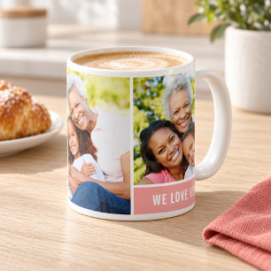 Caneca De Café Melhor Colagem de Fotos Avó Rosa