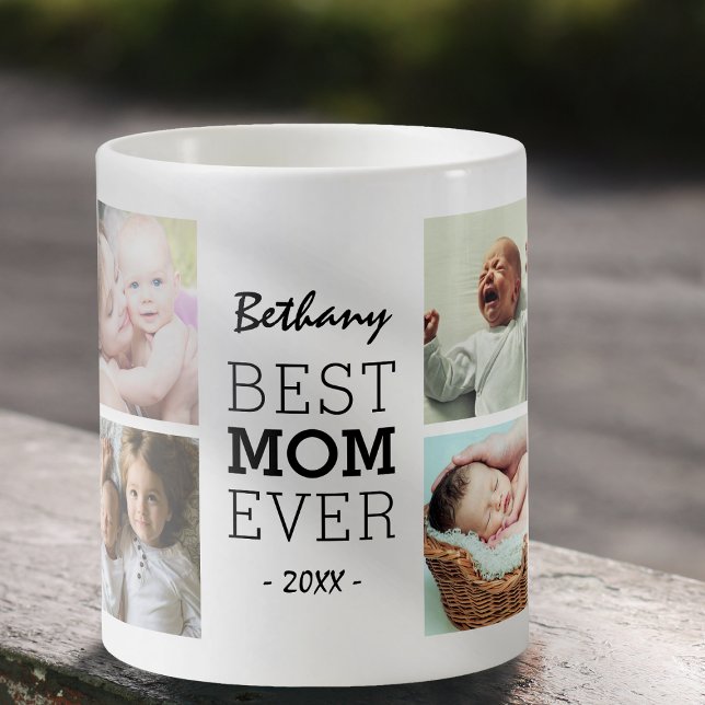 Caneca De Café Melhor Colagem de Fotos da Mãe Personalizada (Criador carregado)
