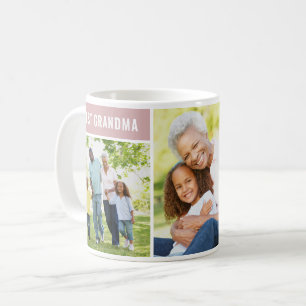 Caneca De Café Melhor Colagem de Fotos de Dia de as mães de Rosa