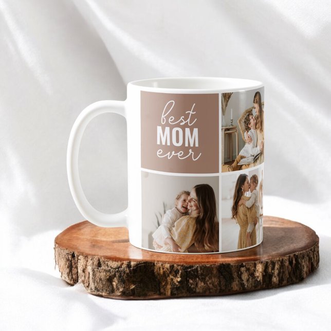Caneca De Café Melhor Colagem de Fotos de Mãe Nunca (Criador carregado)