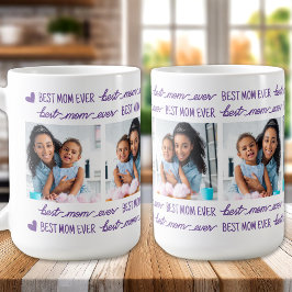 Caneca De Café Melhor Colagem de Fotos Moderna 4 Personalizada pe