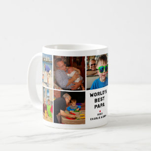 Caneca De Café Melhor Colagem de Fotos Moderna do Papa do Mundo