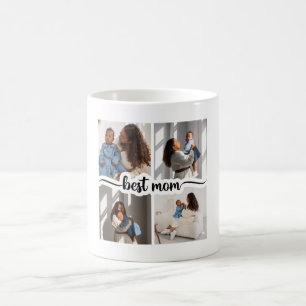 Caneca De Café Melhor Colagem de Fotos Personalizada da Mãe 4