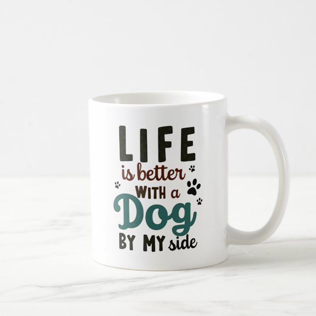 Caneca De Café Melhor Com Cães (Direita)
