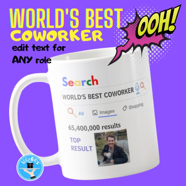 Caneca De Café MELHOR COWORKER DO MUNDO - Resultados Engraçados d (Criador carregado)