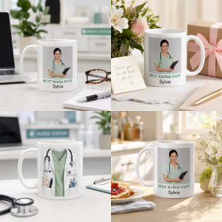 Caneca De Café Melhor Enfermeira de Todos os Tempos Foto Personal