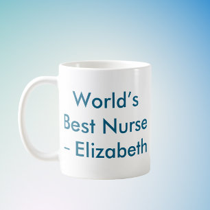 Caneca De Café Melhor Enfermeira do Mundo - Nome Personalizado