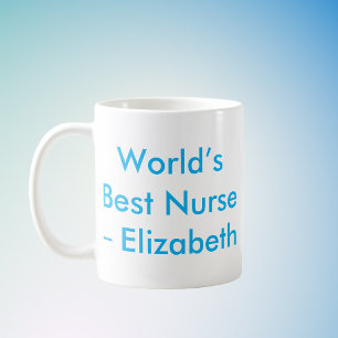 Caneca De Café Melhor Enfermeira do Mundo - Nome Personalizado