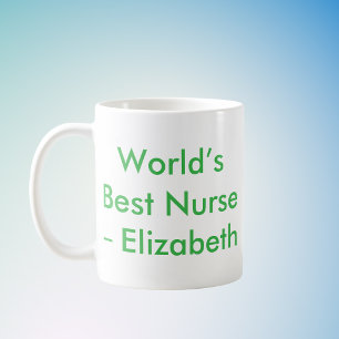 Caneca De Café Melhor Enfermeira do Mundo - Nome Personalizado