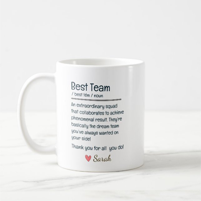 Caneca De Café Melhor Equipe - Apreciação Personalizada (Esquerda)