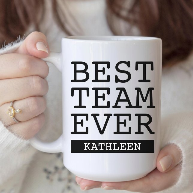 Caneca De Café Melhor Equipe de Todos os Tempos | Agradecimento a (Modern script personalized best team ever mug gift for employees or coworkers thank you keepsake)