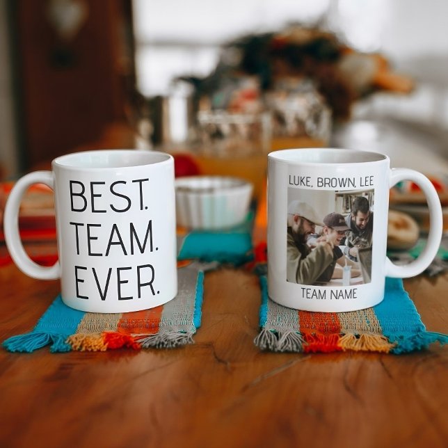 Caneca De Café Melhor Equipe do Nunca - Foto Personalizada da Equ (Criador carregado)