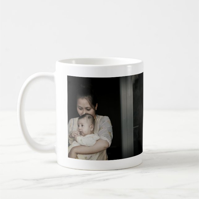 Caneca De Café melhor feliz dia de as mães de mãe adicionar nome  (Esquerda)