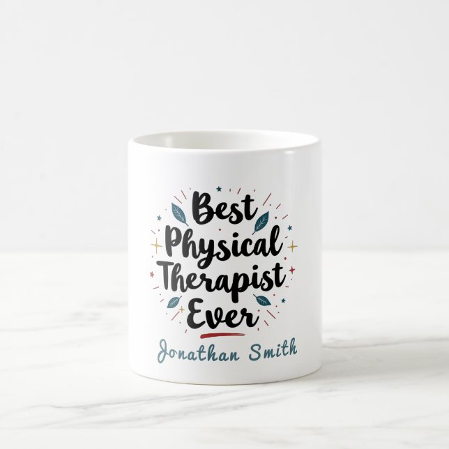 Caneca De Café Melhor Fisioterapeuta de Todos os Tempos Presente  (Centro)