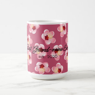 Caneca De Café Melhor Flor Tropical Rosa do Dia das Mães Avó