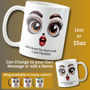 Caneca De Café Melhor fofoca, Olhos Fabulosos Cara Engraçada