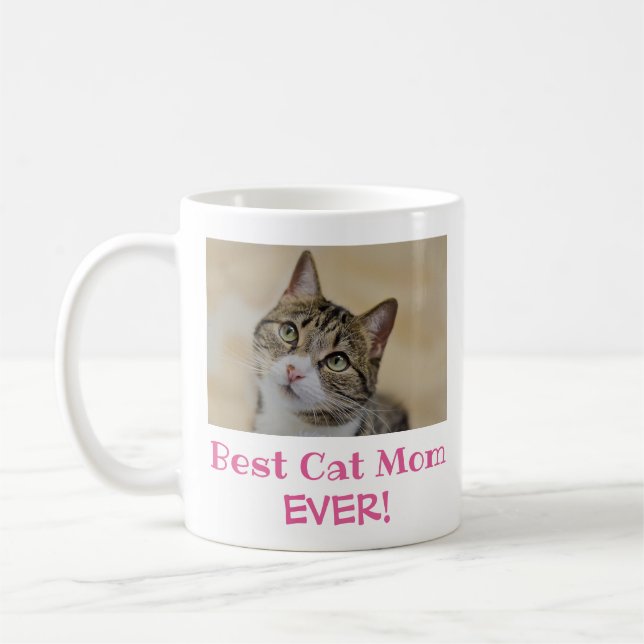 Caneca De Café Melhor Foto Da Mãe De Gato (Esquerda)