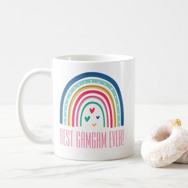 Caneca De Café Melhor Gamgam Ever Rainbow (Com Donut)