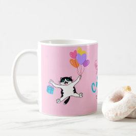 Caneca De Café Melhor Gato Rosa Personalizado Mãe De Todos Os Dia