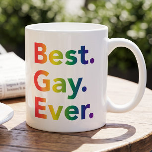 Caneca De Café Melhor Gay de Todos os Tempos   Bandeira Arco-íris