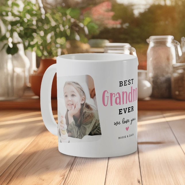 Caneca De Café Melhor GRANDMA Ever 2 Foto - Presente (Criador carregado)