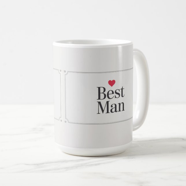 Caneca De Café Melhor Homem Red Heart Classic Mug (Frente Esquerda)
