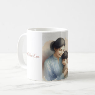 Caneca De Café Melhor Ilustração de Aquarela Mãe Alguma Vez