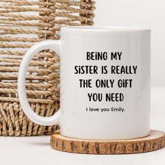 Caneca De Café Melhor Irmã do Mundo Presente Divertido para Cunha