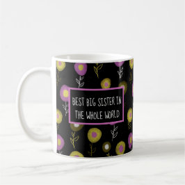 Caneca De Café Melhor Irmã Mais Velha Floral Escuro Feminino